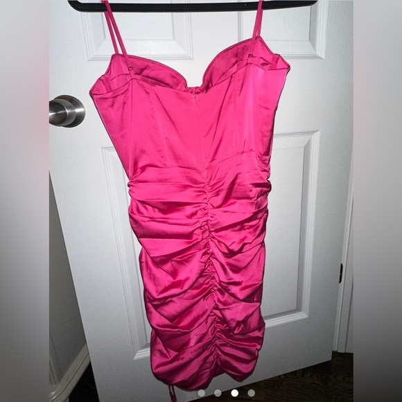OH POLLY Mini Hot Pink Bodycon Dress - Picture 3 of 4